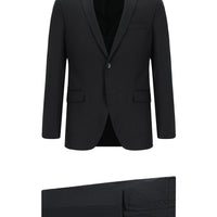 Koyu Antrasit Super Slim Fit Ekstra Dar Kesim Klasik Desenli Takım Elbise