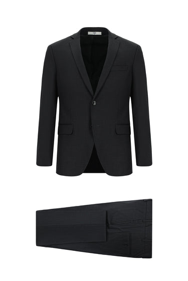 Koyu Antrasit Super Slim Fit Ekstra Dar Kesim Klasik Desenli Takım Elbise