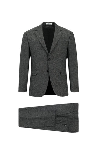 Açık Antrasit 7 Drop Slim Fit Dar Kesim Desenli Takım Elbise