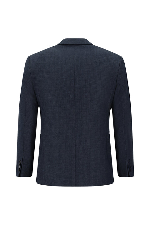 Koyu Lacivert 7 Drop Slim Fit Dar Kesim Desenli Kruvaze Takım Elbise