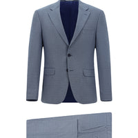 Koyu Mavi 4 Drop Relaxed Fit Rahat Kesim Desenli Takım Elbise