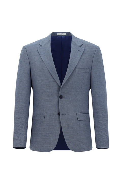 Koyu Mavi 4 Drop Relaxed Fit Rahat Kesim Desenli Takım Elbise