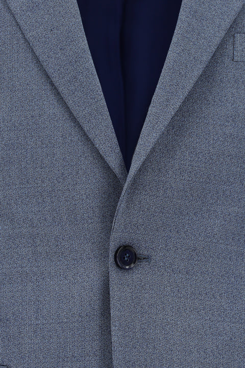 Koyu Mavi 4 Drop Relaxed Fit Rahat Kesim Desenli Takım Elbise