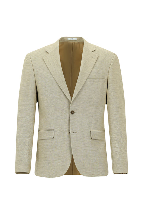 Açık Bej 4 Drop Relaxed Fit Rahat Kesim Desenli Takım Elbise