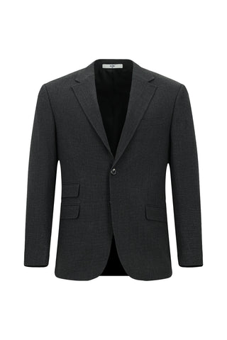 Siyah 4 Drop Relaxed Fit Rahat Kesim Desenli Takım Elbise