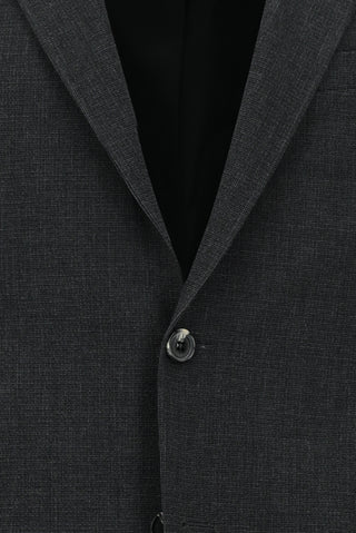 Siyah 4 Drop Relaxed Fit Rahat Kesim Desenli Takım Elbise