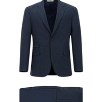 Orta Lacivert 4 Drop Relaxed Fit Rahat Kesim Desenli Takım Elbise
