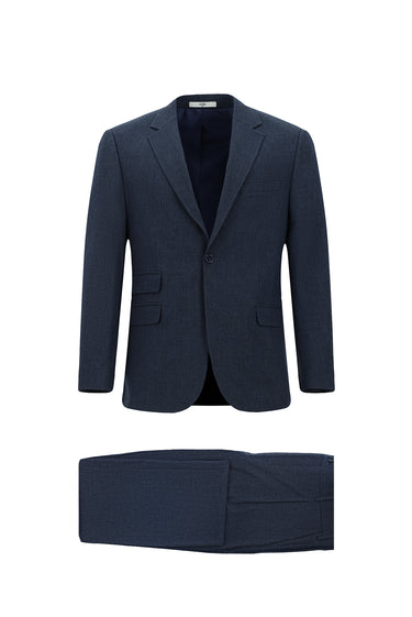 Orta Lacivert Klasik Desenli Takım Elbise