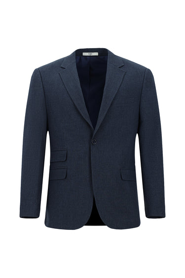 Orta Lacivert Klasik Desenli Takım Elbise