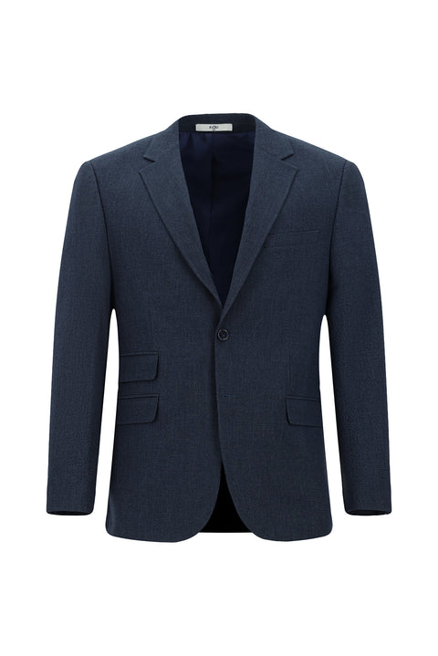 Orta Lacivert 4 Drop Relaxed Fit Rahat Kesim Desenli Takım Elbise