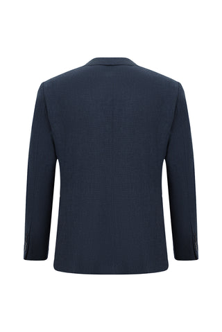 Orta Lacivert 4 Drop Relaxed Fit Rahat Kesim Desenli Takım Elbise