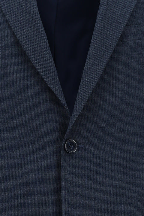 Orta Lacivert 4 Drop Relaxed Fit Rahat Kesim Desenli Takım Elbise