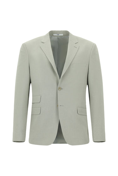 Küf Yeşili Relaxed Fit Rahat Kesim Klasik Desenli Takım Elbise