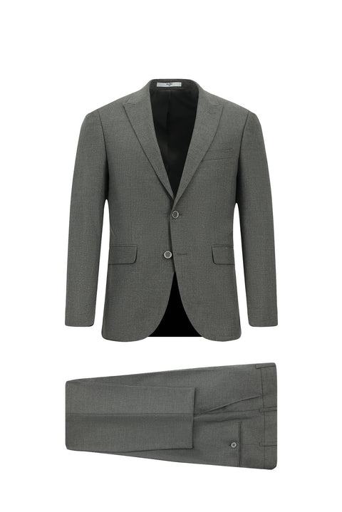 Orta Füme 7 Drop Super Slim Fit Eksra Dar Kesim Takım Elbise