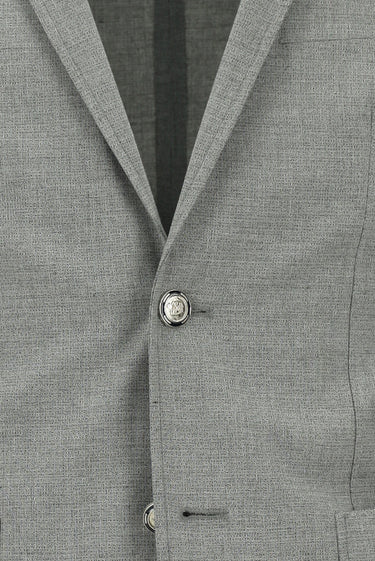 Orta Gri Super Slim Fit Ekstra Dar Kesim Desenli Beli Lastikli İpli Spor Takım Elbise