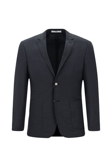 Koyu Lacivert Super Slim Fit Ekstra Dar Kesim Desenli Beli Lastikli İpli Spor Takım Elbise