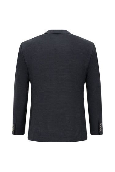 Koyu Lacivert Super Slim Fit Ekstra Dar Kesim Desenli Beli Lastikli İpli Spor Takım Elbise