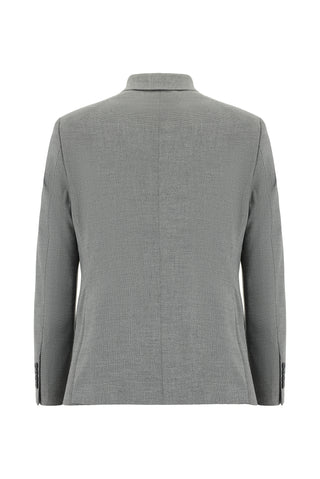 Orta Gri 7 Drop Slim Fit Dar Kesim Desenli Takım Elbise