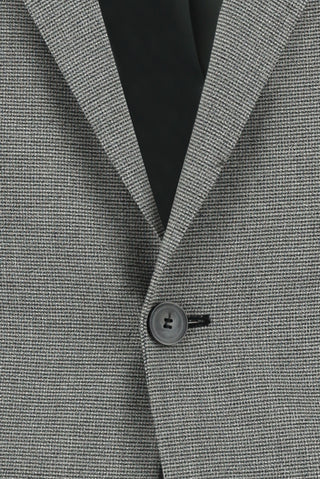 Orta Gri 7 Drop Slim Fit Dar Kesim Desenli Takım Elbise