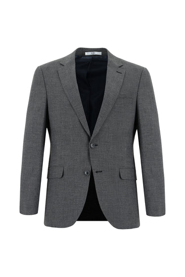 Koyu Antrasit Slim Fit Dar Kesim Klasik Desenli Takım Elbise