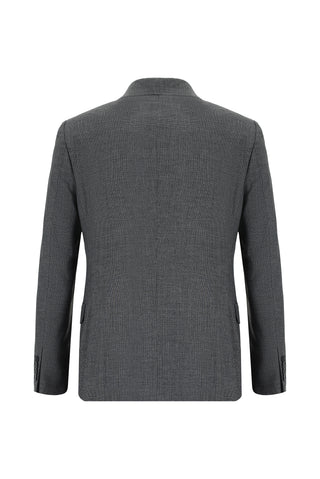 Koyu Antrasit 7 Drop Slim Fit Dar Kesim Desenli Takım Elbise