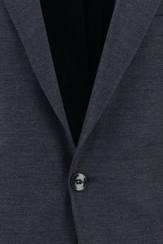 Orta Lacivert 7 Drop Slim Fit Dar Kesim Desenli Takım Elbise
