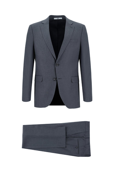 Koyu Füme Slim Fit Dar Kesim Klasik Desenli Takım Elbise