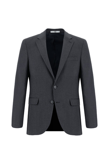 Koyu Antrasit Slim Fit Dar Kesim Klasik Desenli Takım Elbise