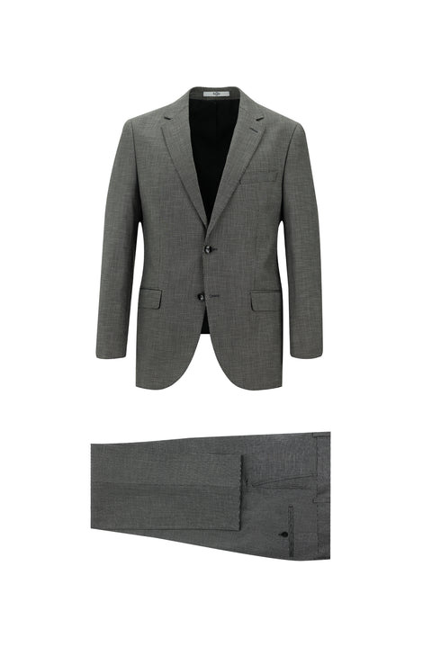 Orta Gri 6 Drop Regular Fit Standart Kesim Desenli Takım Elbise