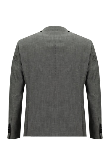 Orta Gri Regular Fit Klasik Desenli Takım Elbise