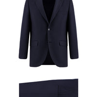Koyu Lacivert 4 Drop Relaxed Fit Rahat Kesim Desenli Takım Elbise