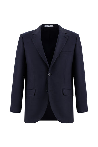 Koyu Lacivert Relaxed Fit Rahat Kesim Klasik Desenli Takım Elbise