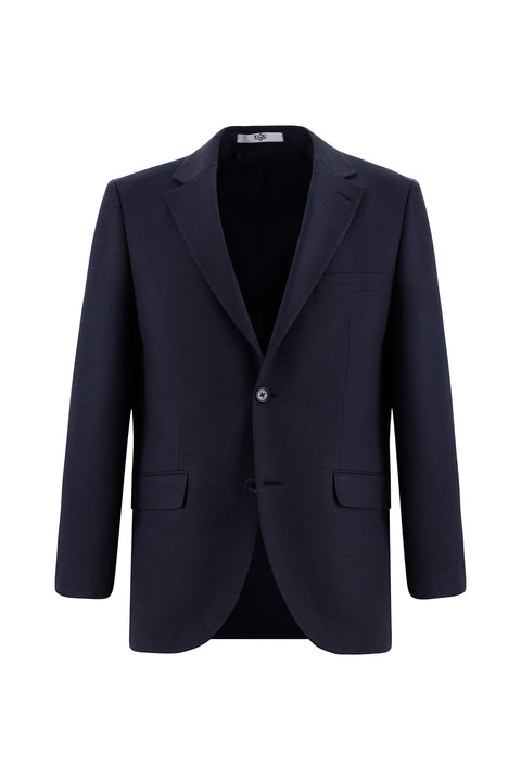 Koyu Lacivert 4 Drop Relaxed Fit Rahat Kesim Desenli Takım Elbise