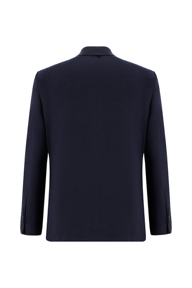 Koyu Lacivert Relaxed Fit Rahat Kesim Klasik Desenli Takım Elbise