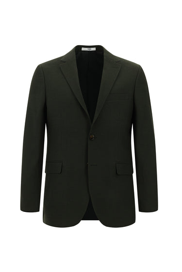 Koyu Haki Slim Fit Dar Kesim Klasik Desenli Takım Elbise