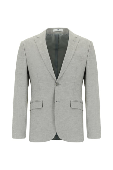 Orta Gri Super Slim Fit Ekstra Dar Kesim Desenli Klasik Takım Elbise