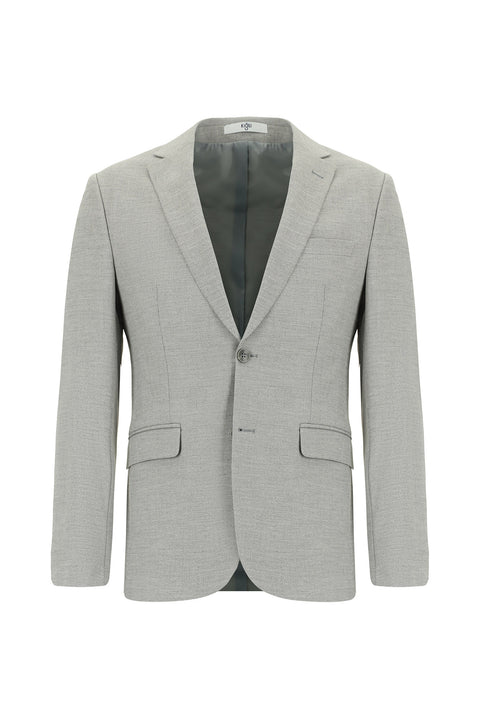 Orta Gri 7 Drop Super Slim Fit Eksra Dar Kesim Desenli Takım Elbise