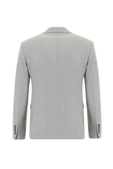 Orta Gri 7 Drop Super Slim Fit Eksra Dar Kesim Desenli Takım Elbise