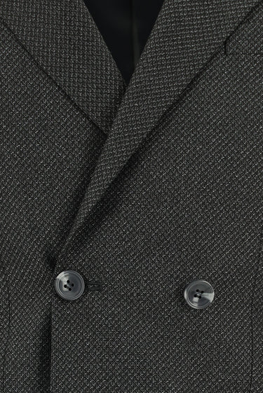 Orta Antrasit Regular Fit Desenli Kruvaze Takım Elbise