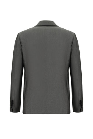 Koyu Antrasit 7 Drop Slim Fit Dar Kesim Desenli Takım Elbise