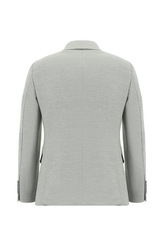 Orta Gri 7 Drop Super Slim Fit Eksra Dar Kesim Desenli Takım Elbise