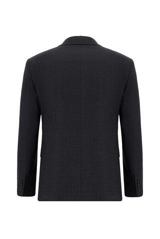 Koyu Antrasit 7 Drop Super Slim Fit Eksra Dar Kesim Desenli Takım Elbise
