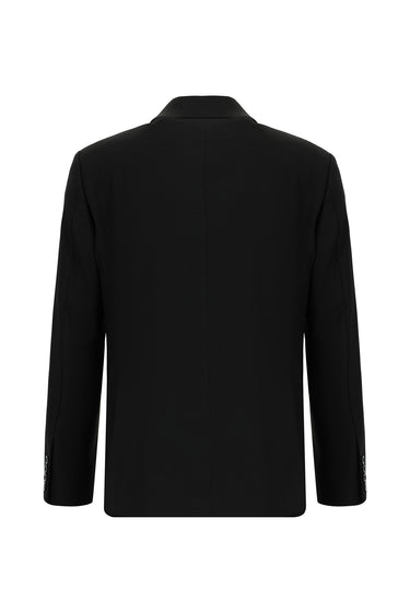 Siyah Regular Fit Klasik Desenli Takım Elbise