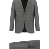 Medium Gray 6 Drop Regular Fit Standard Cut Patterned Suit