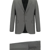 Orta Füme Regular Fit Klasik Desenli Takım Elbise