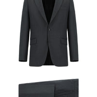 Dark Gray 6 Drop Regular Fit Standard Cut Patterned Suit