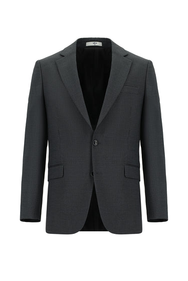 Koyu Füme Regular Fit Klasik Desenli Takım Elbise