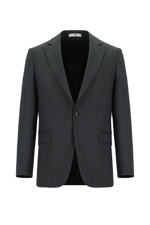 Dark Gray 6 Drop Regular Fit Standard Cut Patterned Suit