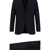 Siyah Lacivert Slim Fit Dar Kesim Klasik Desenli Takım Elbise