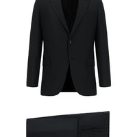 Koyu Antrasit Slim Fit Dar Kesim Klasik Desenli Takım Elbise